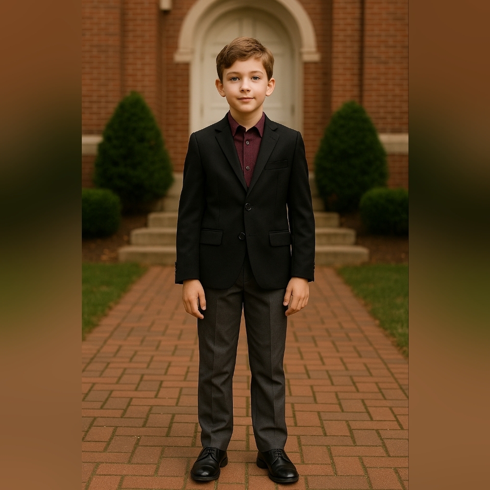 Isaac Mizrahi New York Boys Black Blazer –10 Classic, Dressy, Modern Fit